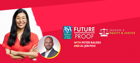 Ai-jen Poo, Peter Kaldes, and ASA/Future Proof logos