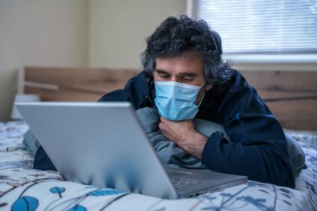 man working from home during the COVID-19 pandemic