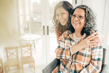 Latinx family caregiver and her mom