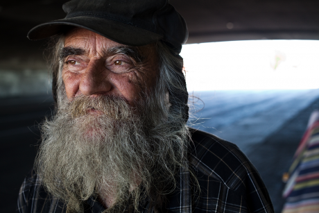 Older homeless man
