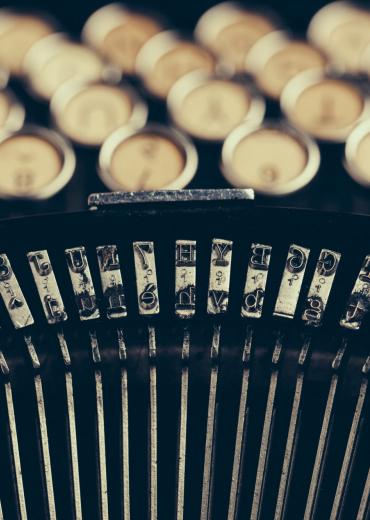 Old typewriter up close