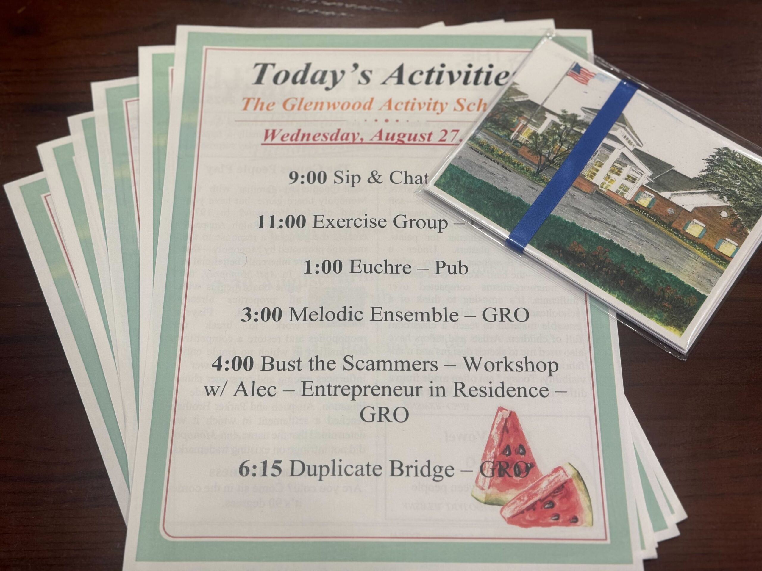 Glenwood Schedule + Greeting Card