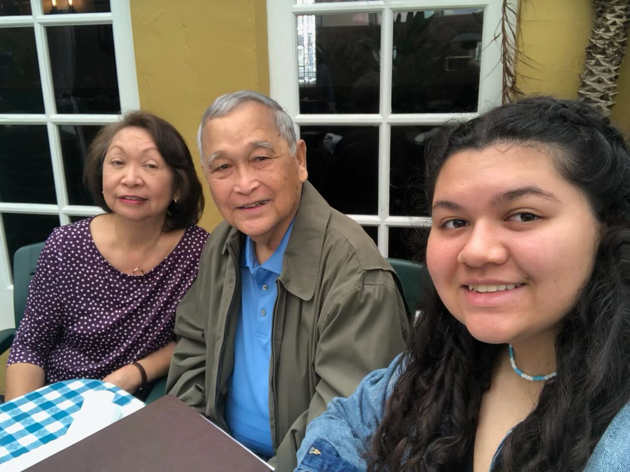 Woman with older relatives
