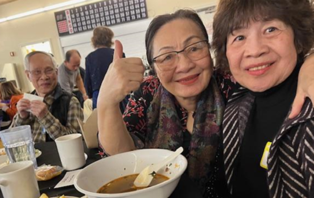 South Park Senior Citizens members enjoy a meal together.