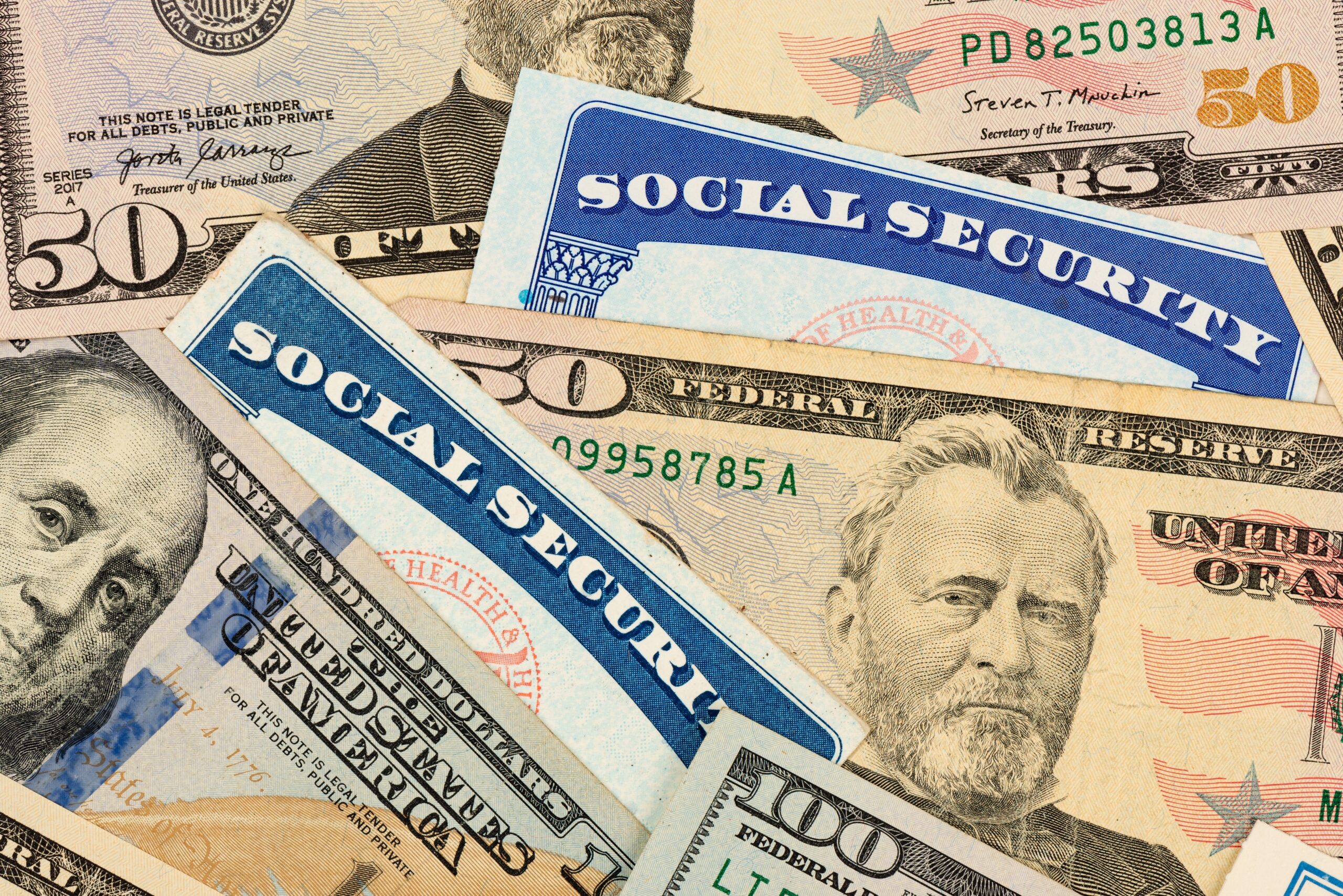 Collage,Concept,Of,Social,Security,And,Money Social Security illustration