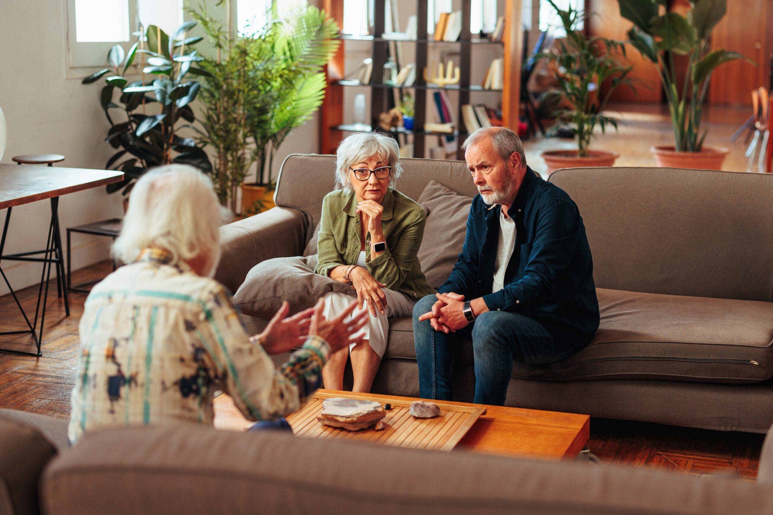Senior,Couple,Listening,To,The,Therapist,While,Sitting,Together,In